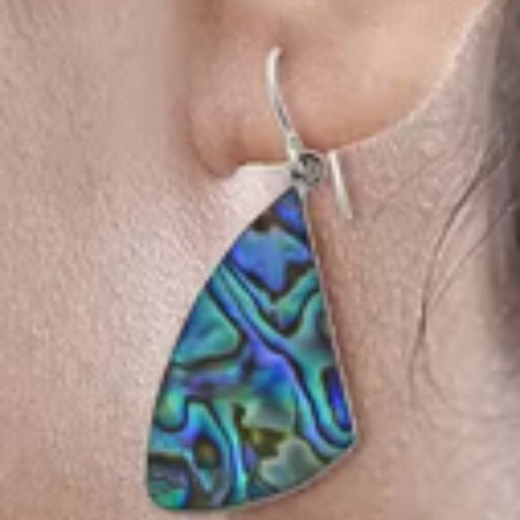 NEW Abalone Shell Earrings in Sterling Silver - Picture 3 of 3
